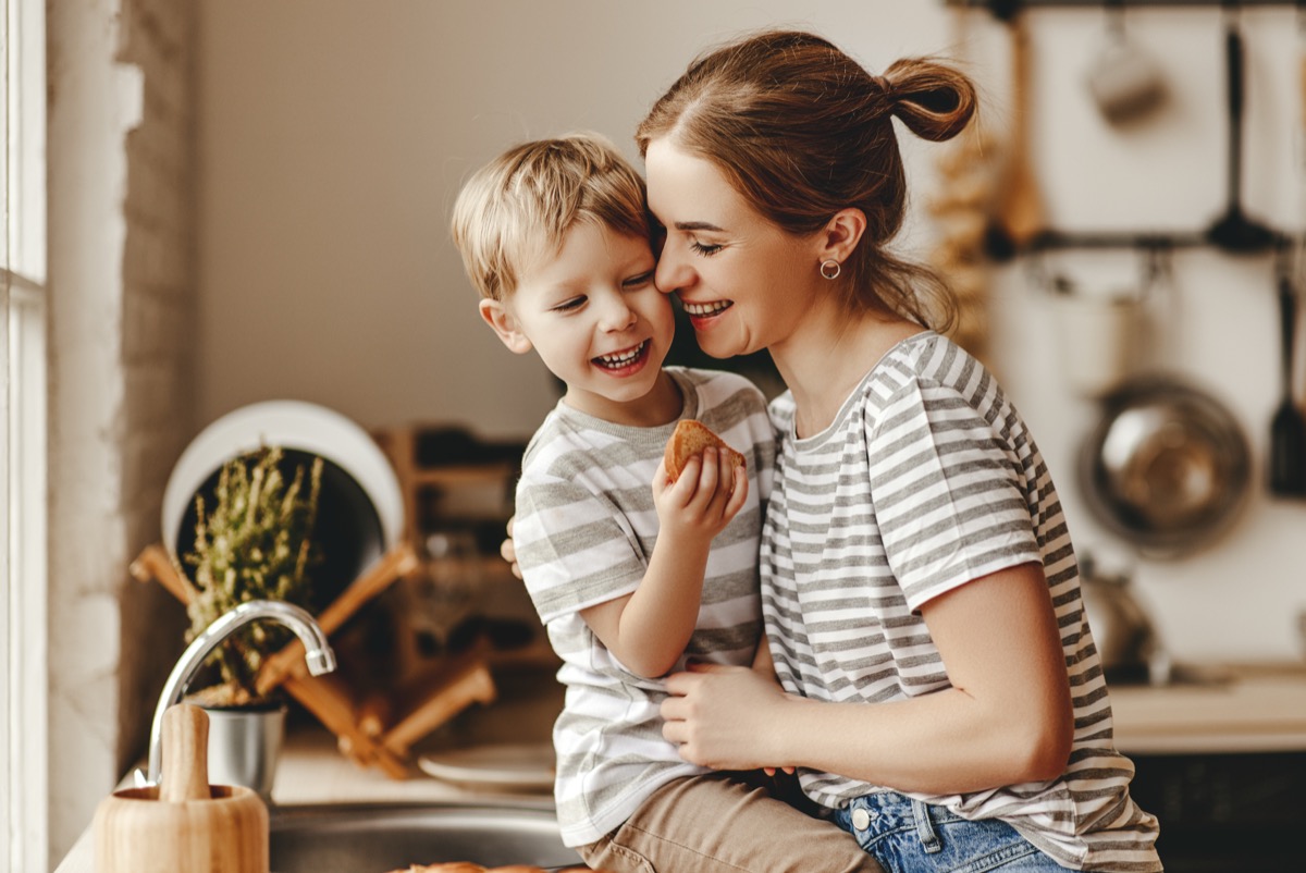 Mother and child at home