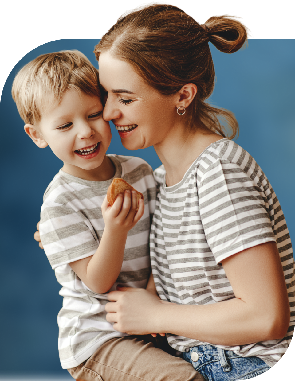 Mother and son sharing a joyful moment together